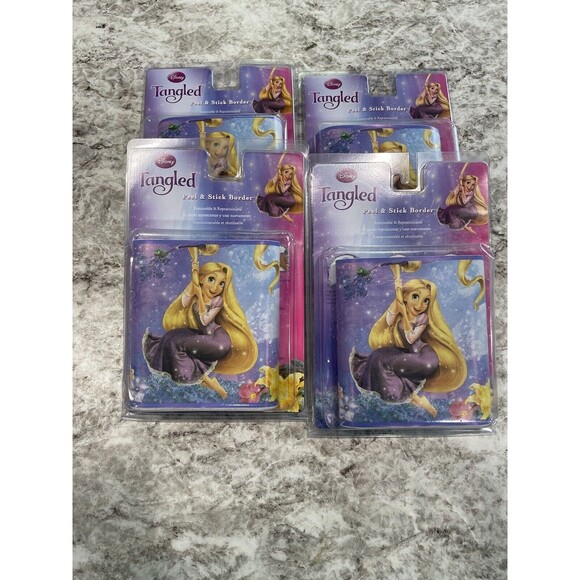 Disney Tangled Rapunzel Peel & Stick Border New Lot Of 4 Packages - Picture 1 of 3